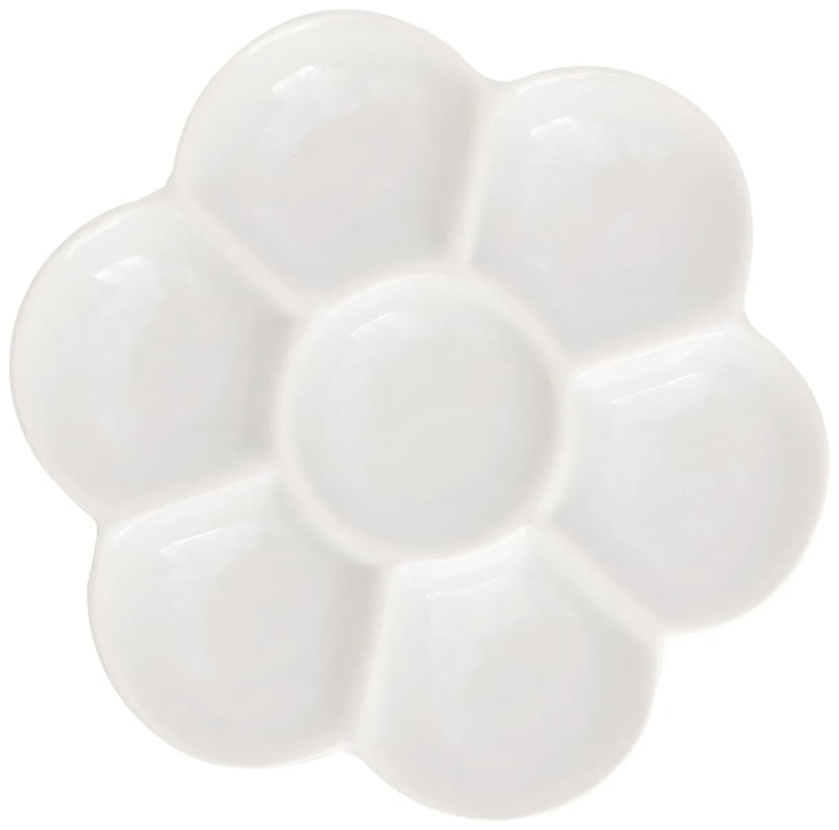 Jack Richeson Porcelain Palette 7 Well Flower Mixing 13.1cm (5.2in) | Ideal for Water Media & Inks