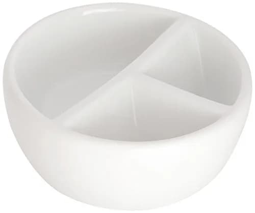 Jack Richeson Porcelain Palette 3 Well Round Mixing Bowl | Hand Glazed White Art Supply (6" Dia x 2-5/8" H) thumbnail 1