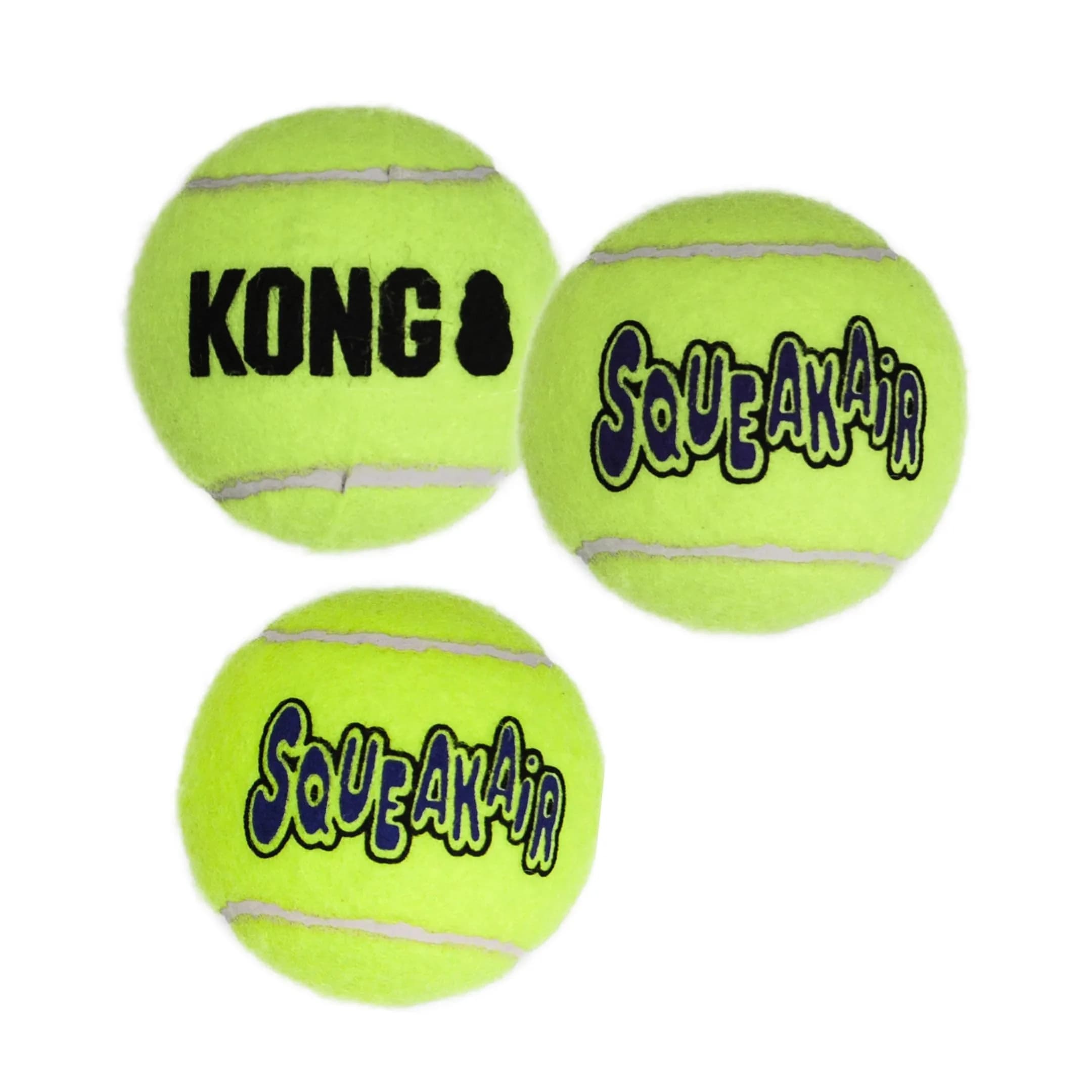 KONG Squeakair Balls (6 Pack) - Medium Dog Toy Premium Squeak Tennis Balls, Gentle on Teeth | Fetch Toy — 3-Pack