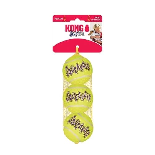KONG Squeakair Balls Dog Toy Premium Squeak Tennis Balls Gentle on Teeth for Medium Dogs (3 Pack, Yellow) thumbnail 8