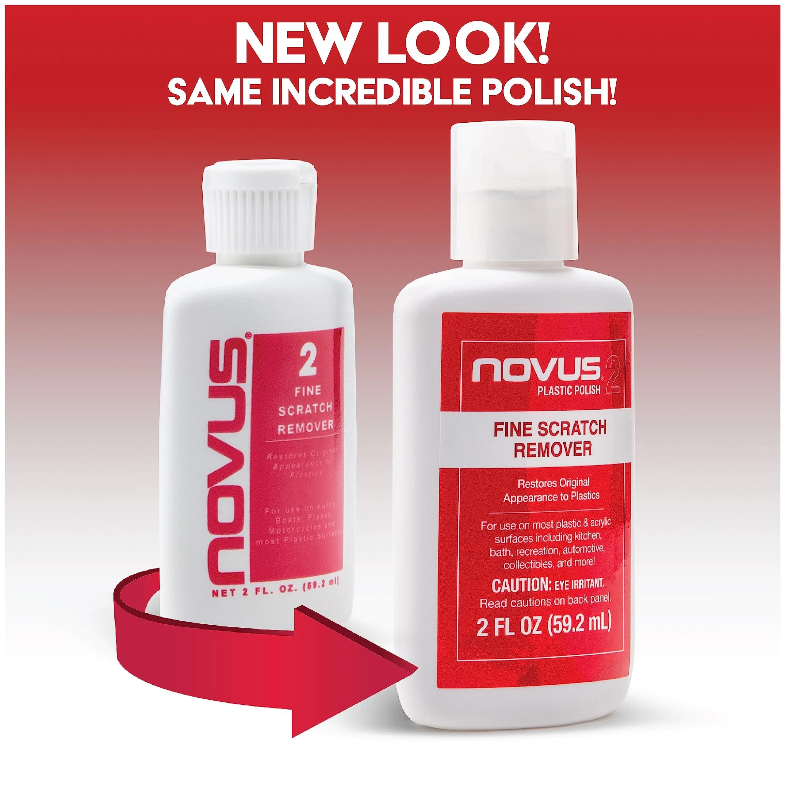 Novus 7072 Fine Scratch Remover #2 | 1893 ml (64 Fl Oz) | Restores Plastic Clarity - view 3