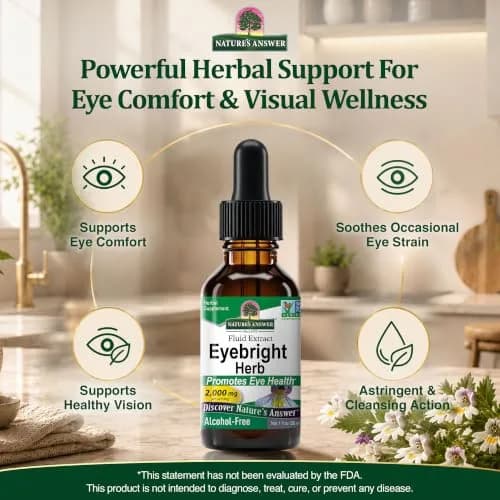 Nature's Answer Eyebright 2000 mg, 1 oz | Alcohol-Free Extract for Eye & Respiratory Support thumbnail 2