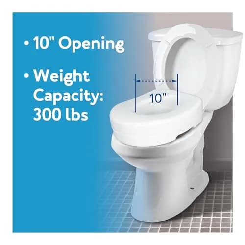 Carex Toilet Seat Riser Adds 5 Inches of Height | Elevated & Raised Toilet Seat with 300 lbs Capacity thumbnail 5