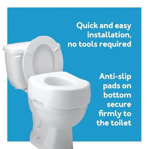 Carex Toilet Seat Riser Adds 5 Inches of Height | Elevated & Raised Toilet Seat with 300 lbs Capacity thumbnail 6