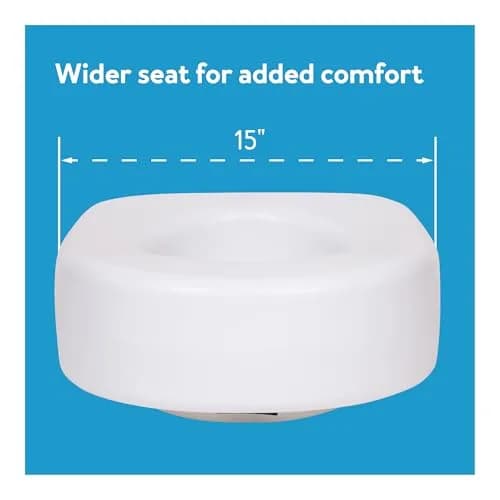 Carex Toilet Seat Riser Adds 5 Inches of Height | Elevated & Raised Toilet Seat with 300 lbs Capacity thumbnail 7