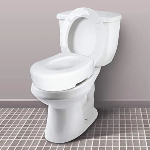 Carex Toilet Seat Riser Adds 5 Inches of Height | Elevated & Raised Toilet Seat with 300 lbs Capacity thumbnail 2