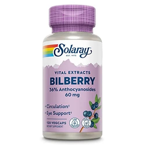 SOLARAY Bilberry Berry Extract 60 mg | Vision & Circulatory Support, Vegan, 120 VegCaps thumbnail 1