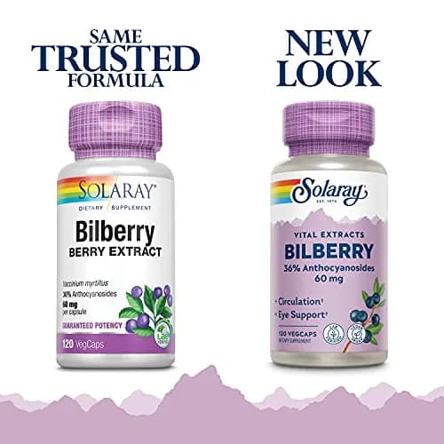 SOLARAY Bilberry Berry Extract 60 mg | Vision & Circulatory Support, Vegan, 120 VegCaps thumbnail 2