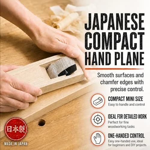 KAKURI Japanese Hand Plane 42mm (1.65") Woodworking Block Plane 15cm (5.9") | Pull Stroke for Smooth Finishes thumbnail 2