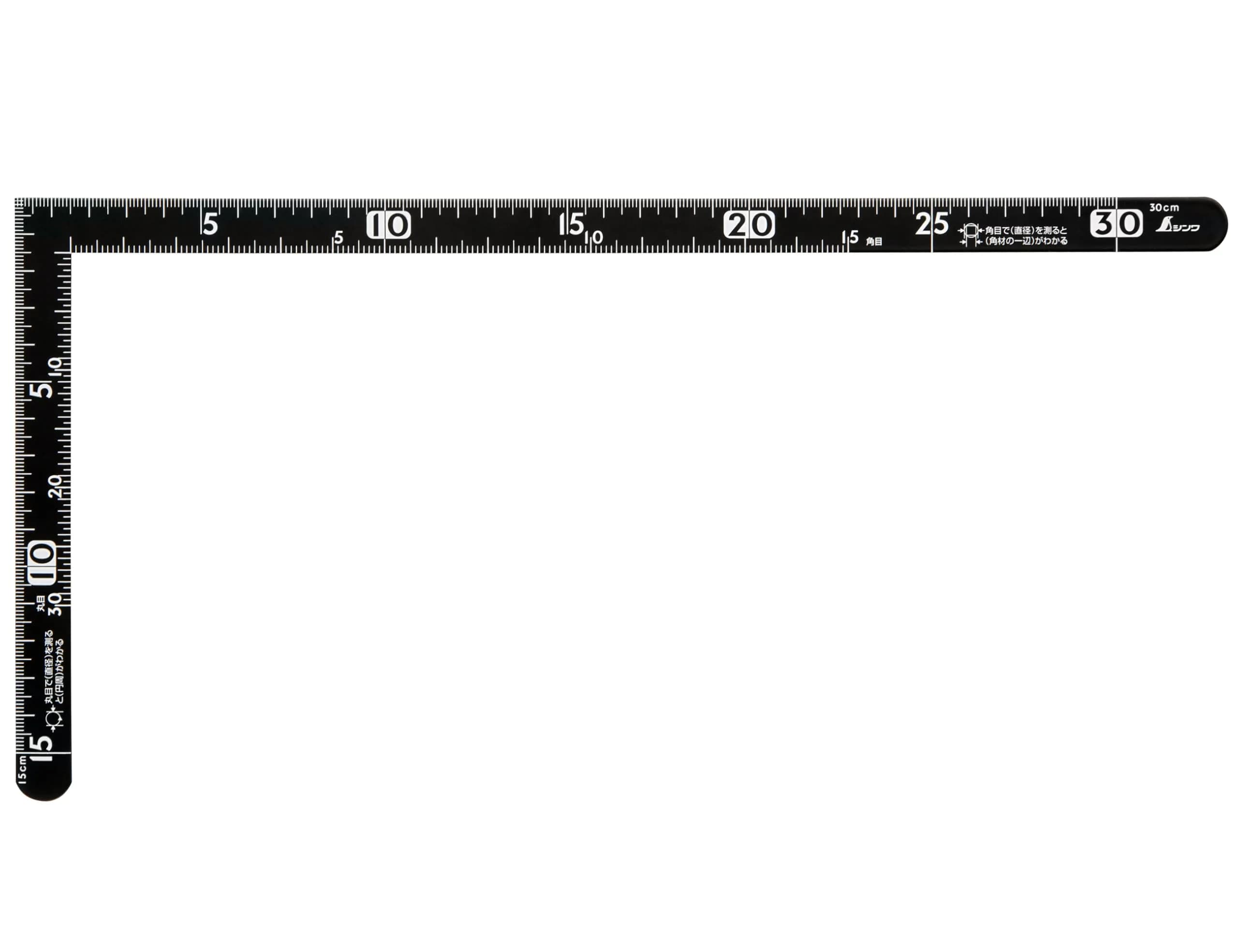 Shinwa Sokutei 12416 Sunday Carpenter 15 x 30 cm | Black Metal Ruler for DIY & Professional Use