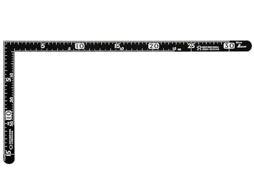 Shinwa Sokutei 12416 Sunday Carpenter 15 x 30 cm | Black Metal Ruler for DIY & Professional Use thumbnail 1