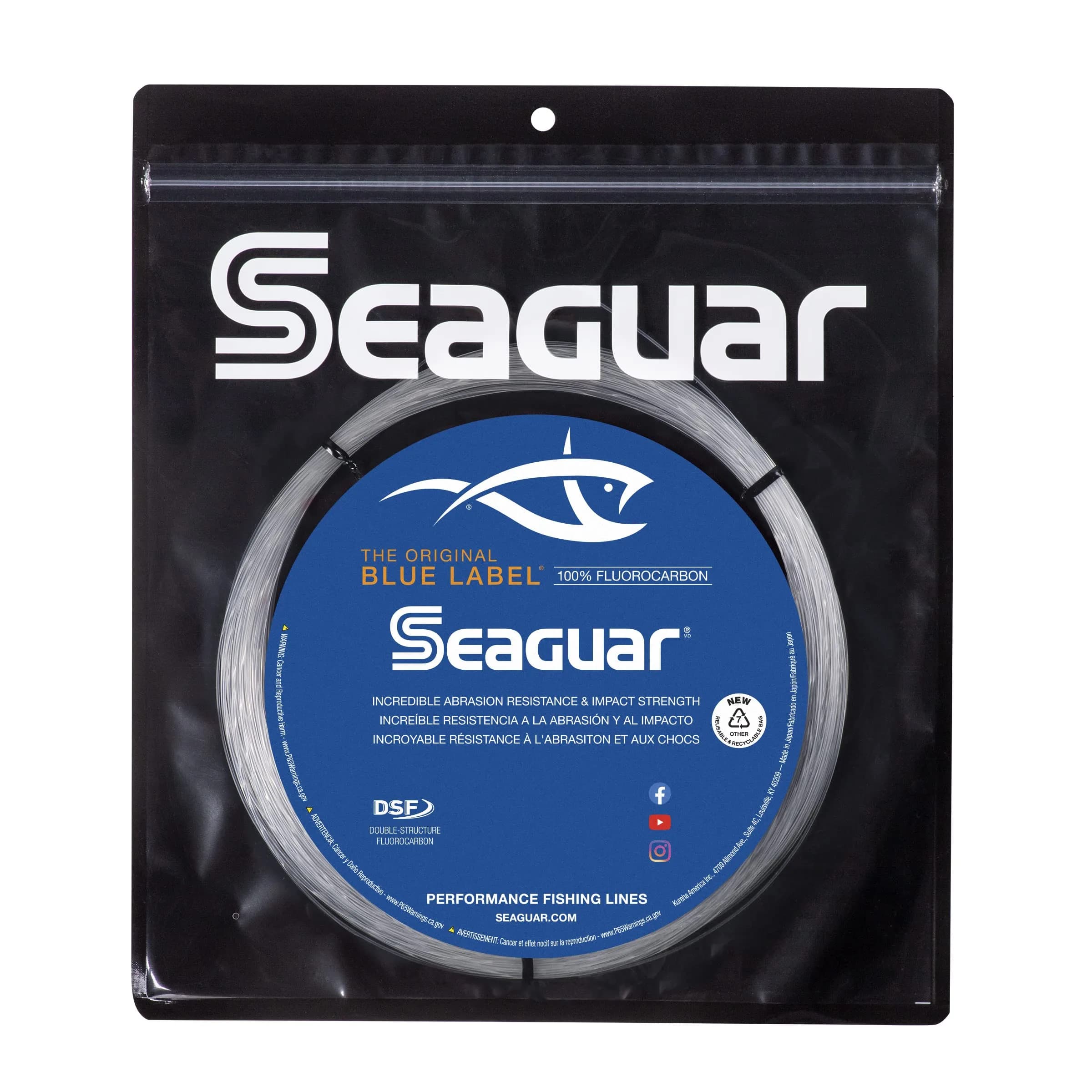 Seaguar Blue Label Big Game 150lbs | 30m Fluorocarbon Leader for Saltwater Fishing