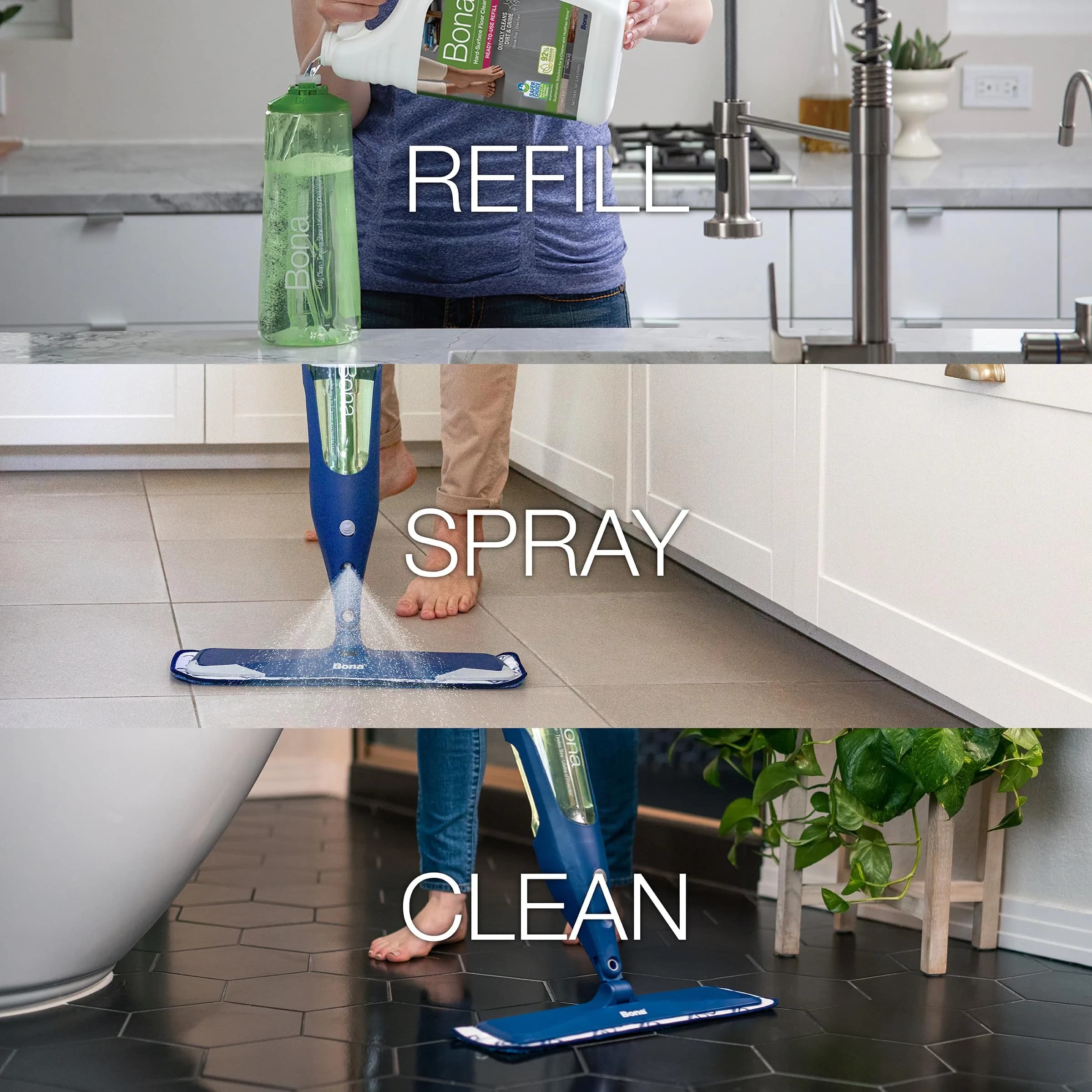 Bona Multi-Surface Floor Cleaner Refill 3785ml (128 Fl Oz) | pH Neutral, Residue-Free Formula for Stone, Tile, Laminate, Vinyl - view 4
