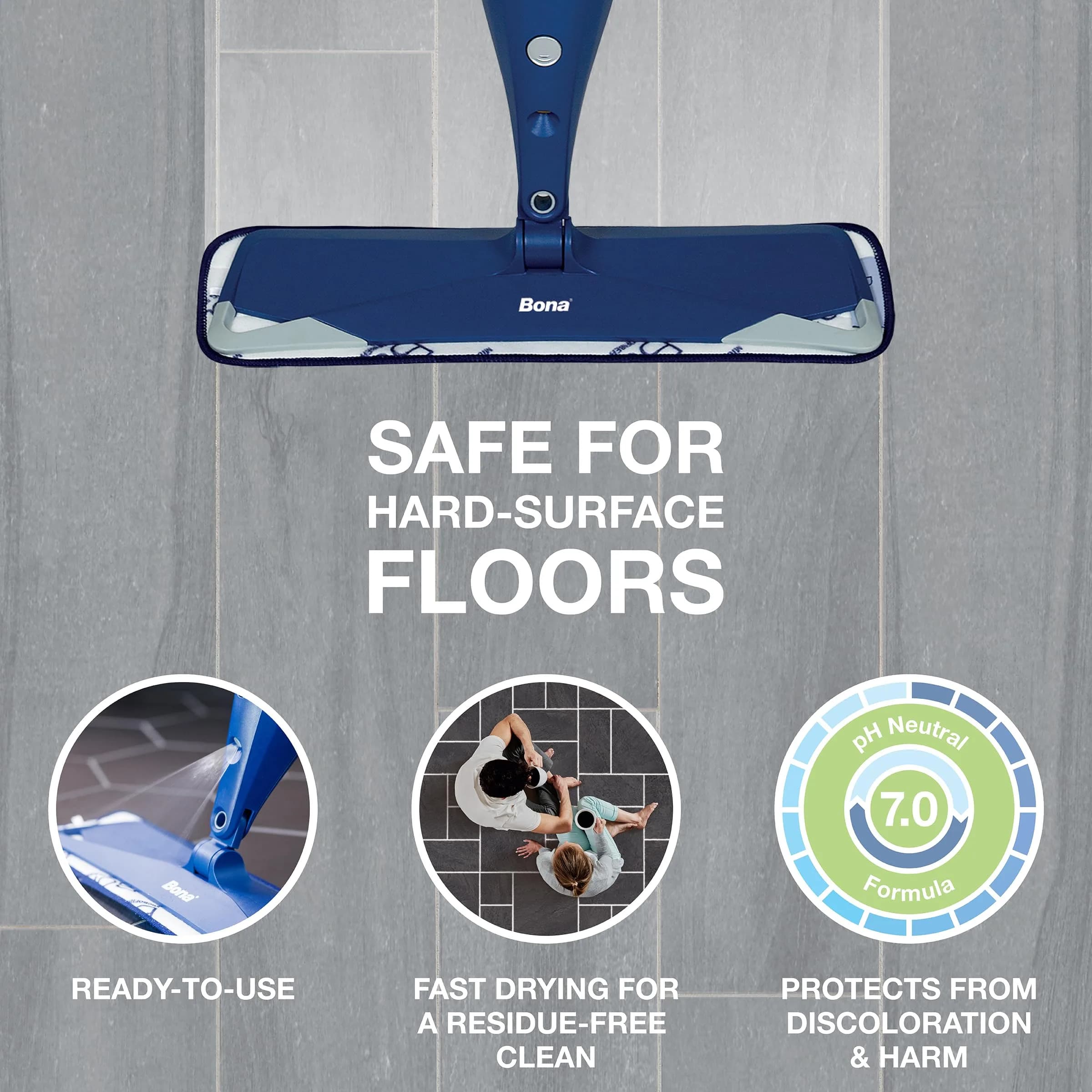 Bona Multi-Surface Floor Cleaner Refill 3785ml (128 Fl Oz) | pH Neutral, Residue-Free Formula for Stone, Tile, Laminate, Vinyl - view 2