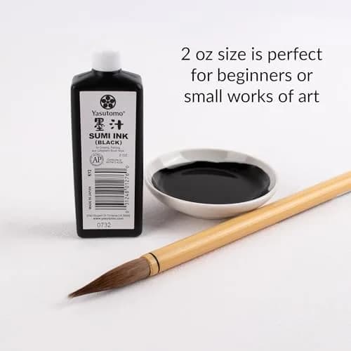 Yasutomo Liquid Ink 2oz | Water-Resistant, Smudge Proof, Versatile, Matte Finish for Calligraphy & Artwork thumbnail 5