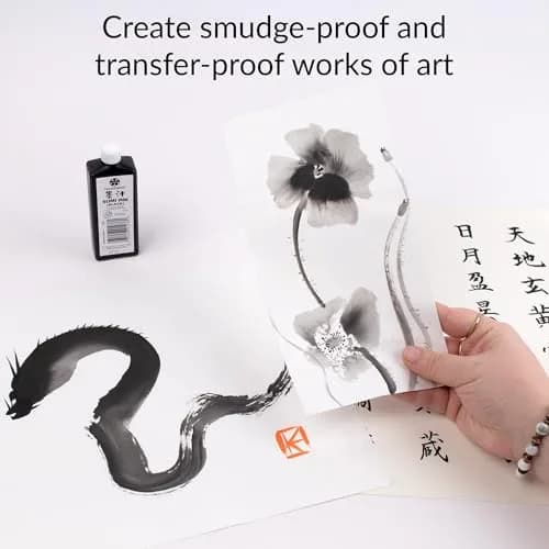 Yasutomo Liquid Ink 2oz | Water-Resistant, Smudge Proof, Versatile, Matte Finish for Calligraphy & Artwork thumbnail 2