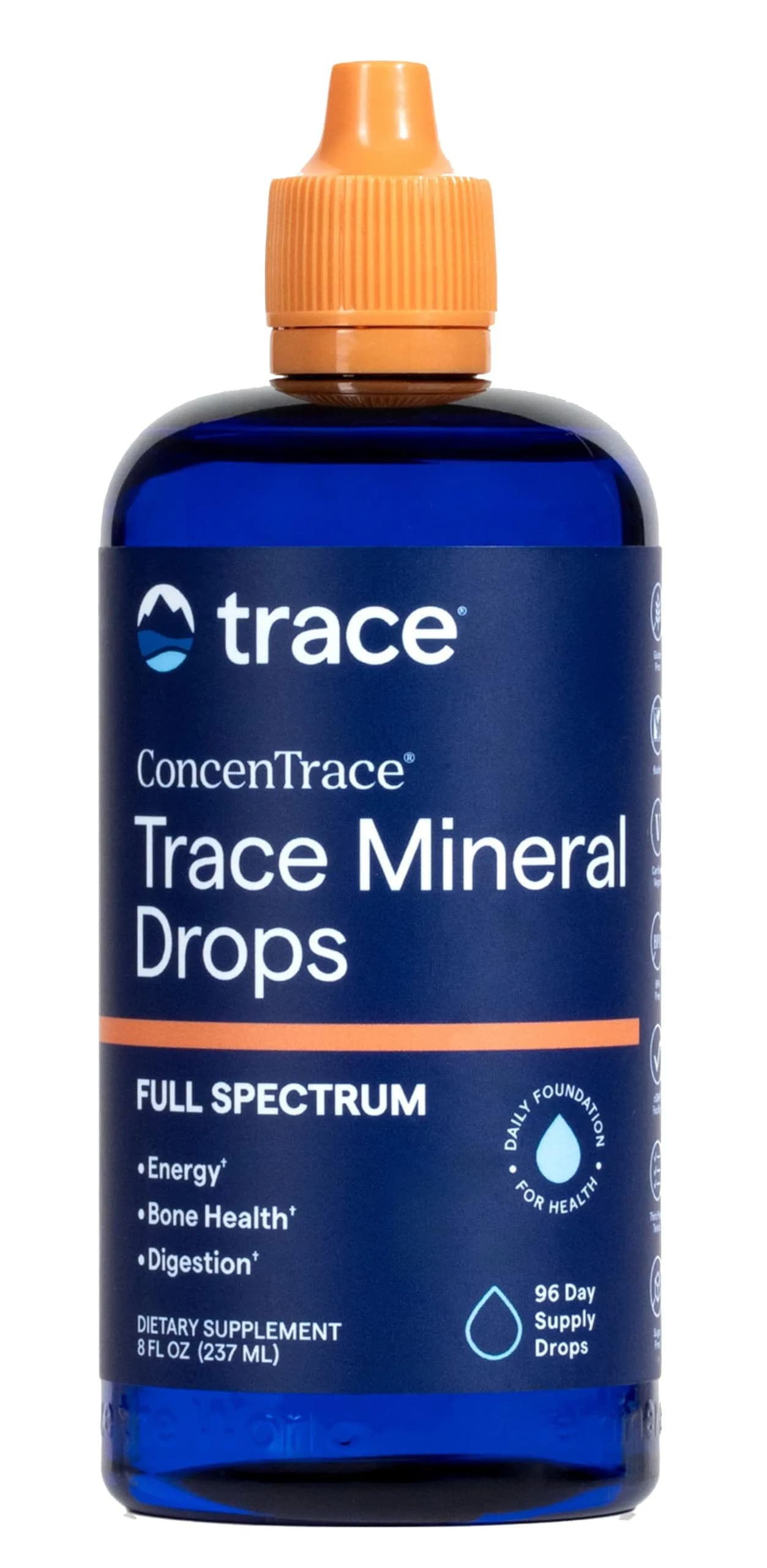 Trace Minerals ConcenTrace Mineral Drops 237ml (8 fl oz) | 70+ Ionic Minerals for Energy & Hydration - main product image