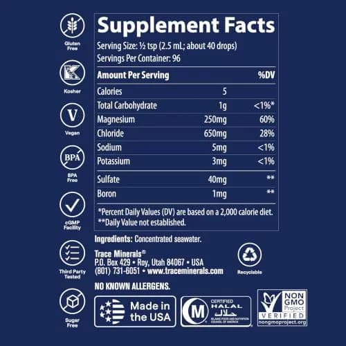 Trace Minerals ConcenTrace Mineral Drops 237ml (8 fl oz) | 70+ Ionic Minerals for Energy & Hydration thumbnail 3