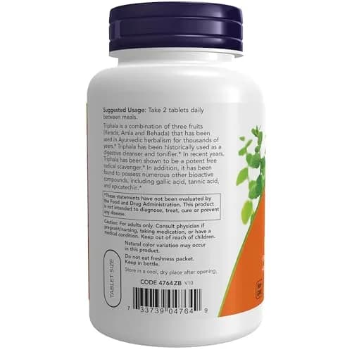 NOW Triphala 500 mg | Ayurvedic Digestive & Antioxidant Support, 120 Tabs thumbnail 3