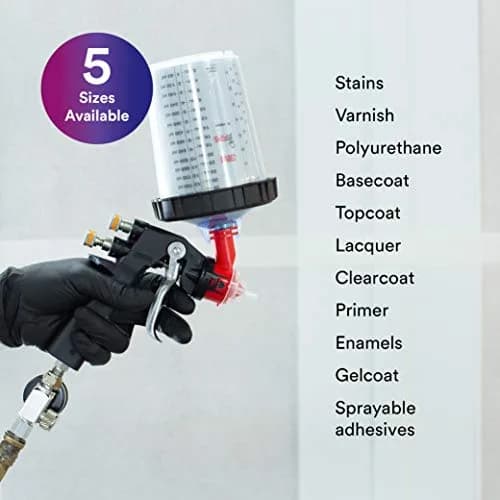 3M PPS Original Series Paint Spray Cup Lids and Liners Kit, 16000 | 22 oz, 200-micron Filter, Less Waste thumbnail 4