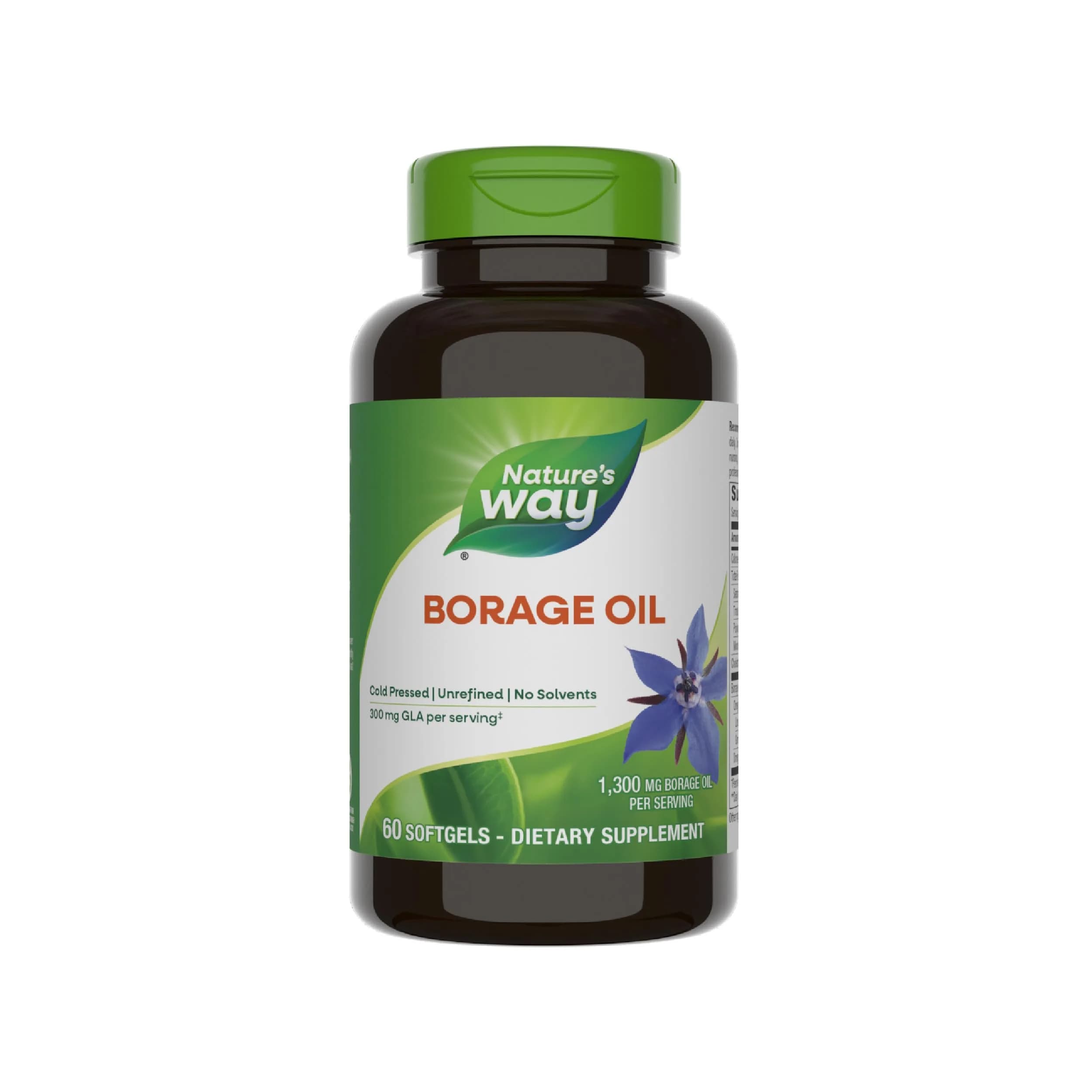Nature's Way Borage Oil Softgels 60 Count | 740 mg Omega-6 Fatty Acids Per Serving - main product image