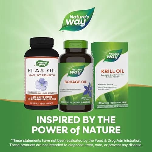 Nature's Way Borage Oil Softgels 60 Count | 740 mg Omega-6 Fatty Acids Per Serving thumbnail 7