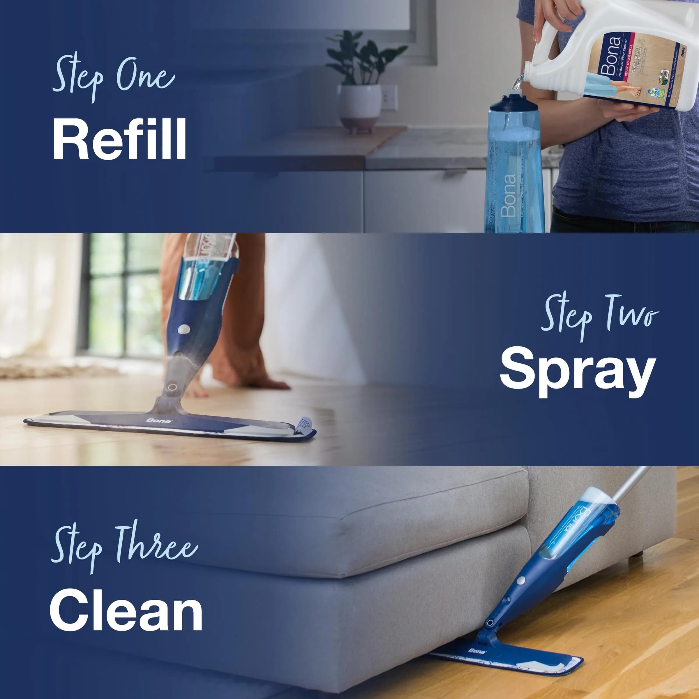 Bona Hardwood Floor Cleaner Refill 3.78 L (128 fl oz) | pH-Neutral, Residue-Free Formula - view 7