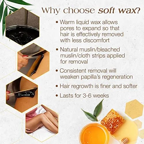 GIGI Dark Honee Soft Wax for Hair Removal 400g (14 oz) | Removes Thick to Coarse Hair thumbnail 4