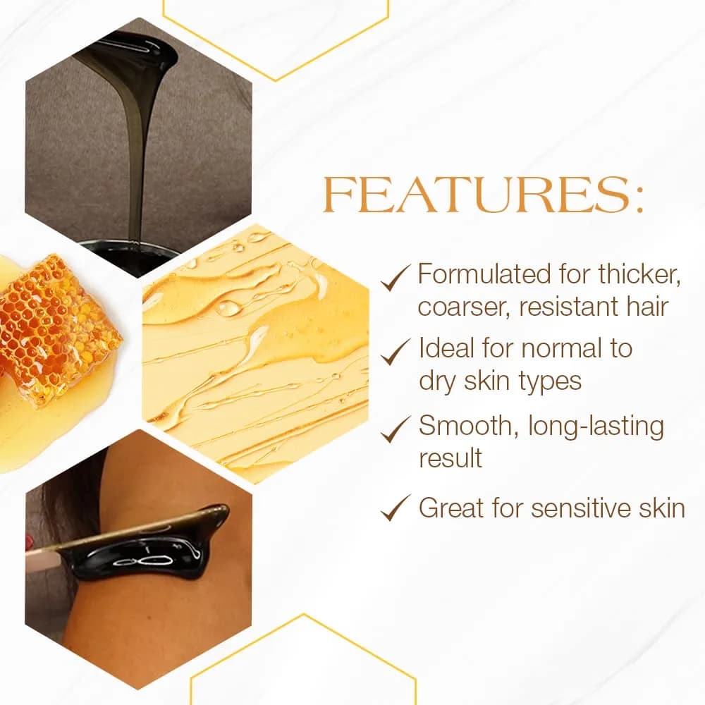 GIGI Dark Honee Soft Wax for Hair Removal 400g (14 oz) | Removes Thick to Coarse Hair - view 3