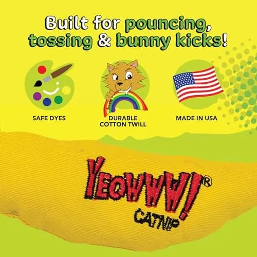 Yeowww! Catnip Chi-CAT-a Banana Toy for Cats - 7 Inches - Durable Cotton Twill - Made in the USA - Stuffed with Organically Grown Catnip thumbnail 5