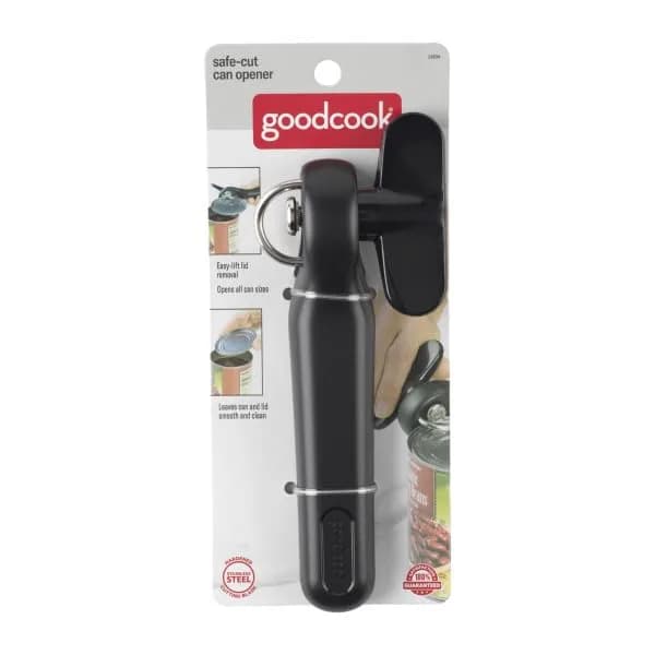 GoodCook Safe-Cut Manual Can Opener with Easy Turn Knob, Black | Smooth Edge Cutting - view 4