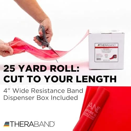 THERABAND Red Resistance Band 25 Yards (75 ft) | Medium Resistance for Workouts & Physical Therapy thumbnail 2