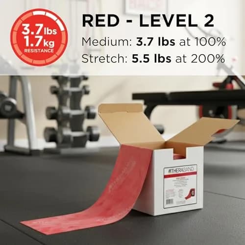 THERABAND Red Resistance Band 25 Yards (75 ft) | Medium Resistance for Workouts & Physical Therapy thumbnail 3