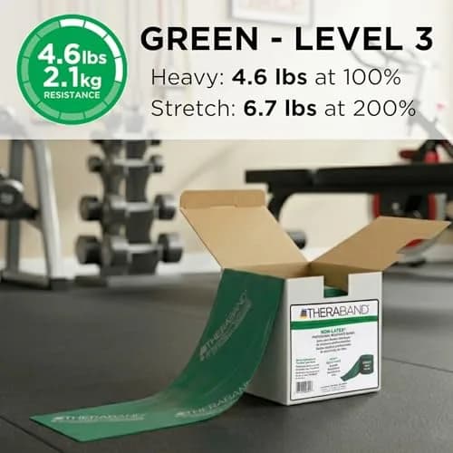 THERABAND Green Heavy Resistance Band 20.12 m (25 Yd) | Non-Latex Exercise & Physical Therapy Band thumbnail 3