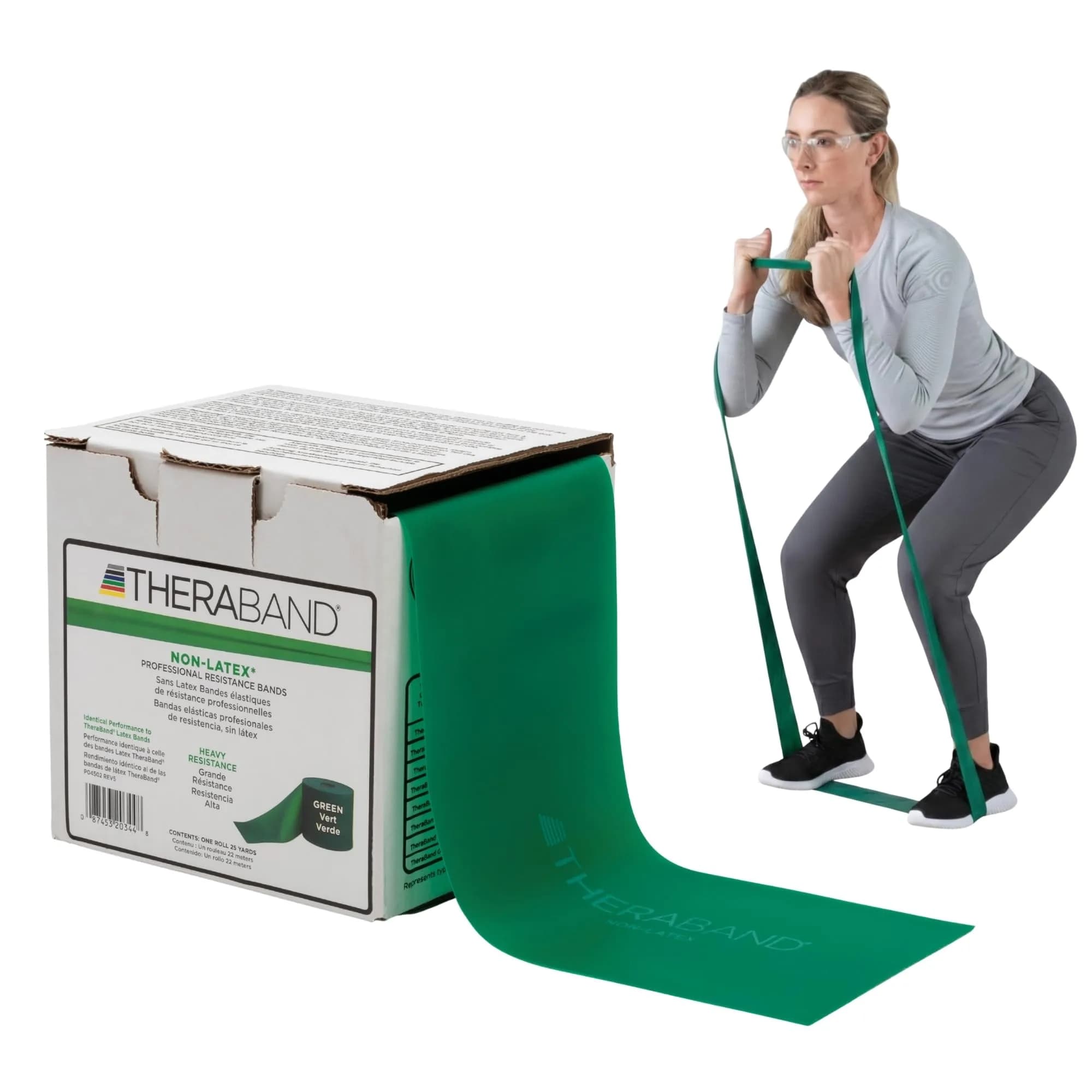 THERABAND Green Heavy Resistance Band 20.12 m (25 Yd) | Non-Latex Exercise & Physical Therapy Band - main product image