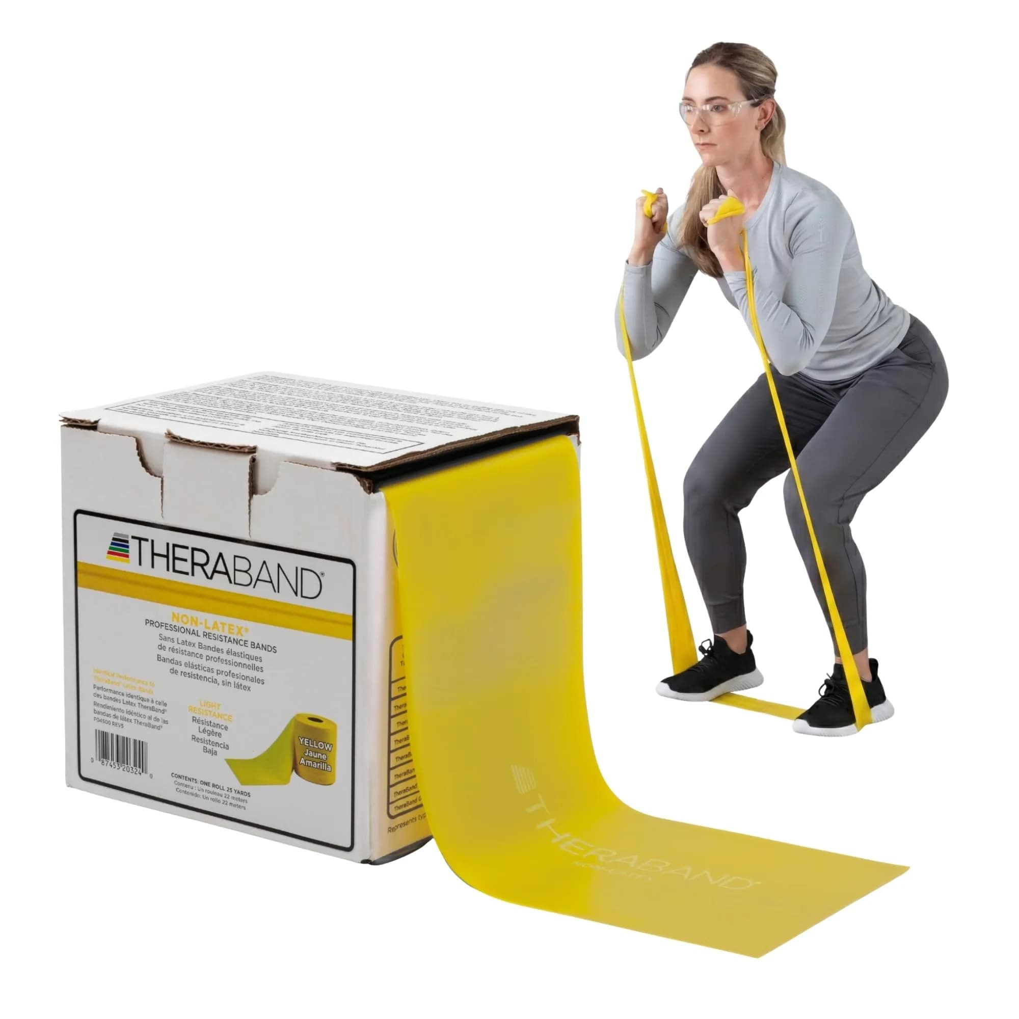 THERABAND Yellow Light Resistance Band 22.86 m (25 Yd) | Latex-Free Exercise & Physical Therapy