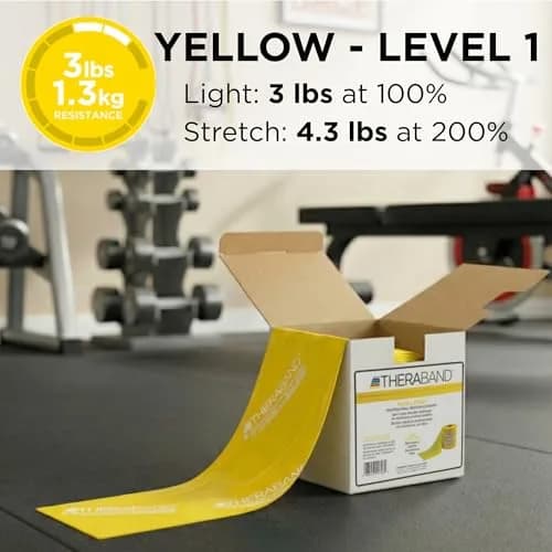 THERABAND Yellow Light Resistance Band 22.86 m (25 Yd) | Latex-Free Exercise & Physical Therapy thumbnail 3