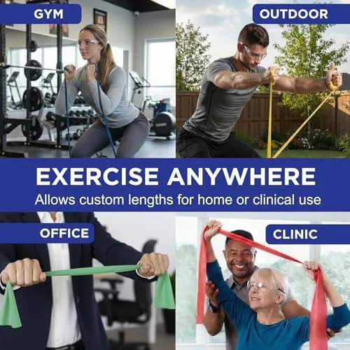 THERABAND Blue Latex-Free Resistance Band Roll 25 Yards (75 ft / 22.86 m) | Extra Heavy Resistance for Strength Training thumbnail 6