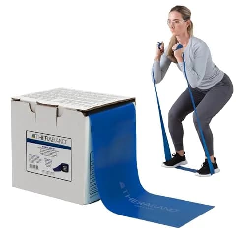 THERABAND Blue Latex-Free Resistance Band Roll 25 Yards (75 ft / 22.86 m) | Extra Heavy Resistance for Strength Training thumbnail 1