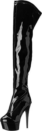 Ellie Shoes Women's 609-Fantasy Boot, Black, 12 M US | High Heel with Platform & Zip thumbnail 1