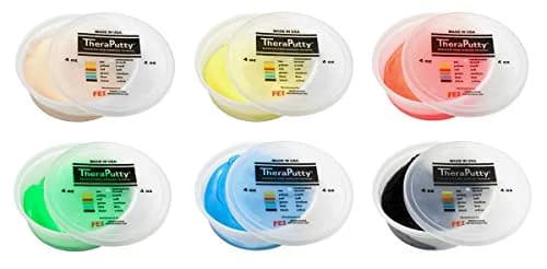 CanDo TheraPutty Hand Exercise Putty 6-Piece Set (Total 24 oz) | All Resistance Levels for Rehab & Grip thumbnail 2