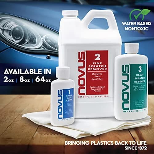 Novus Plastic Clean & Shine #1, Fine Scratch Remover #2 and Polish Mates Pack | 59ml (2 Fl Oz) | Restores Plastic Surfaces thumbnail 7