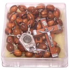 Holy Land Market Olive Wood Rosary with Holy Water from Jordan River | Authentic Christian Keepsake (51 cm or 20") thumbnail 12