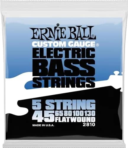 Ernie Ball 5-String Flatwound Bass Guitar Strings, 45-130 Gauge | Warm, Rounded Tone with Reduced Finger Noise thumbnail 2