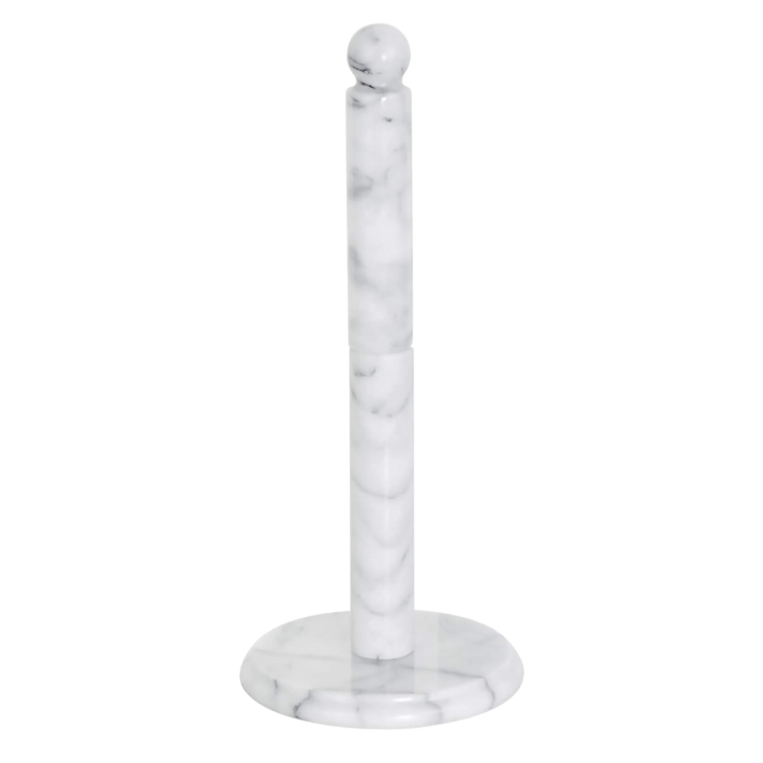 Norpro Marble Paper Towel Holder, white, 12.5" tall, 5.25" base | Elegant marble design for kitchen & dining — White