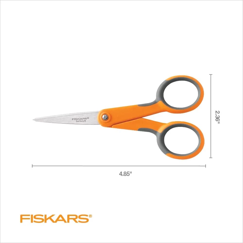 Fiskars SoftGrip Micro-Tip Scissors 5" Stainless Steel | Precision Cutting for Sewing & Crafts - view 3