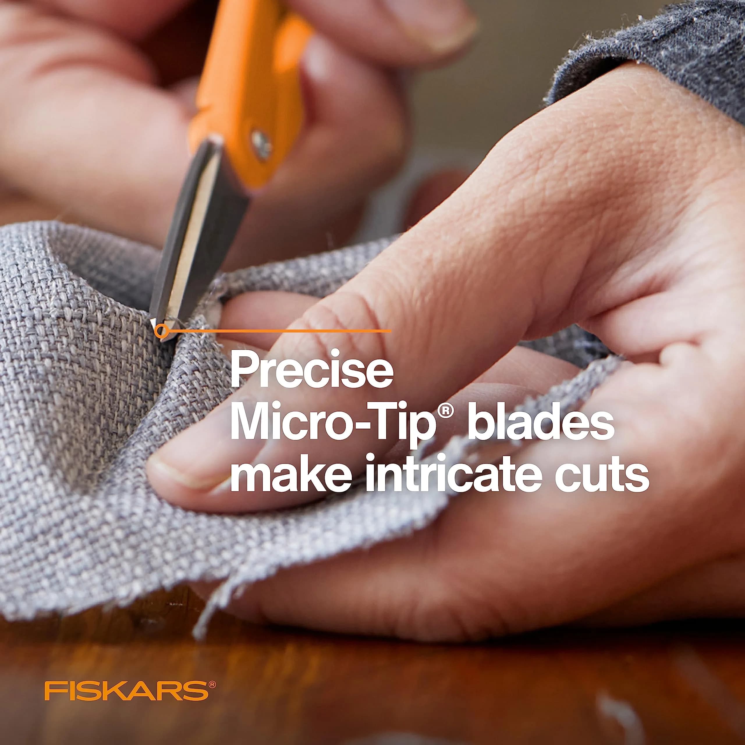 Fiskars SoftGrip Micro-Tip Scissors 5" Stainless Steel | Precision Cutting for Sewing & Crafts - view 7