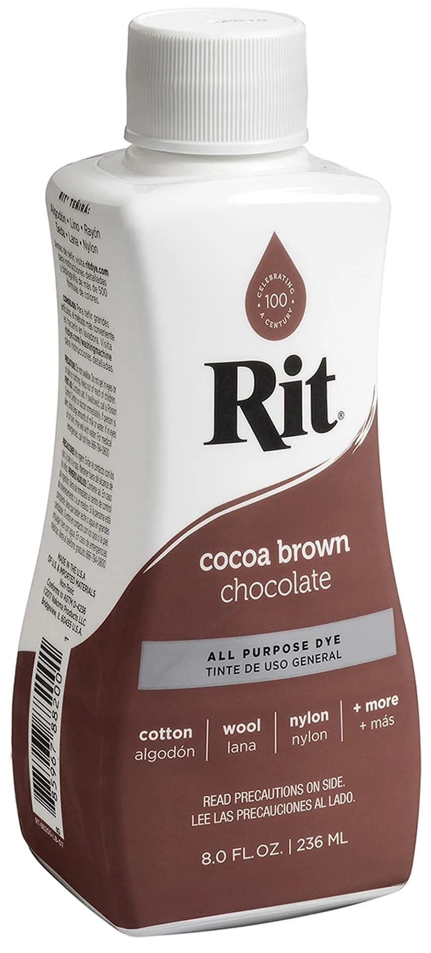 Rit Liquid Fabric Dye - Cocoa Brown (237ml) for Cotton, Linen, Silk, Wool, Rayon, Nylon - view 2