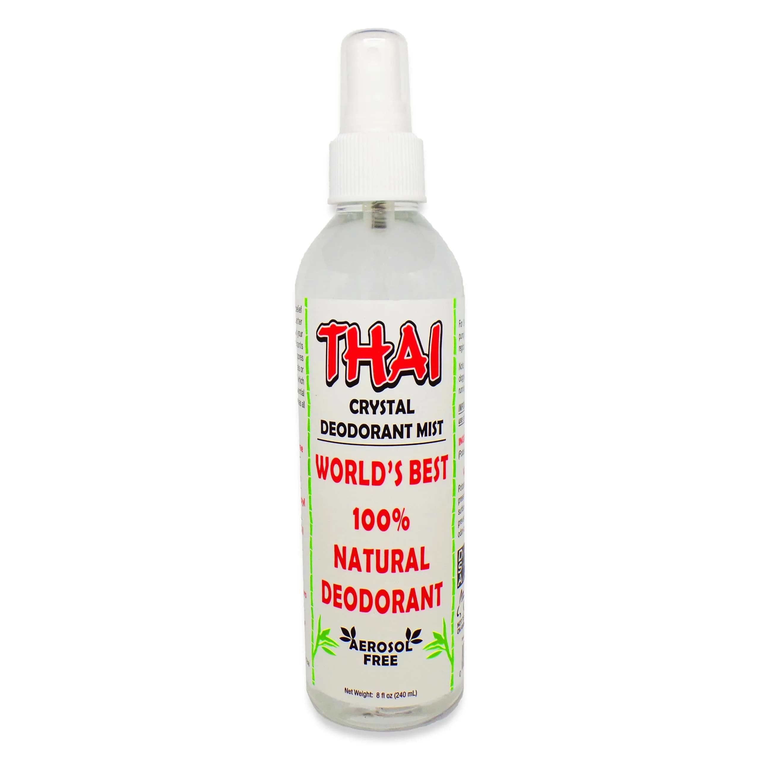 Thai Deodorant Stone Natural Crystal Mist Spray 8oz | 24hr Hypoallergenic Odor Control - main product image