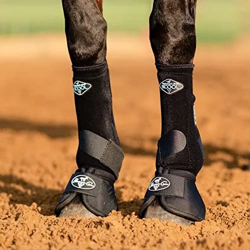 Professional's Choice Ballistic Overreach Bell Boots for Horses | Superb Protection & Comfort | Quick Wrap Hook & Loop | Sold in Pairs | Small Black thumbnail 6